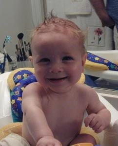 Dr. Friedman's son in the bath!
