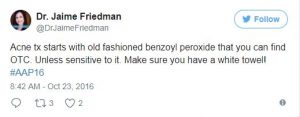 Friedman acne blog tweet1
